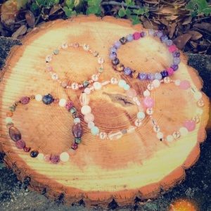 5 Stackable Queendom Come Chakra Lava Bracelets